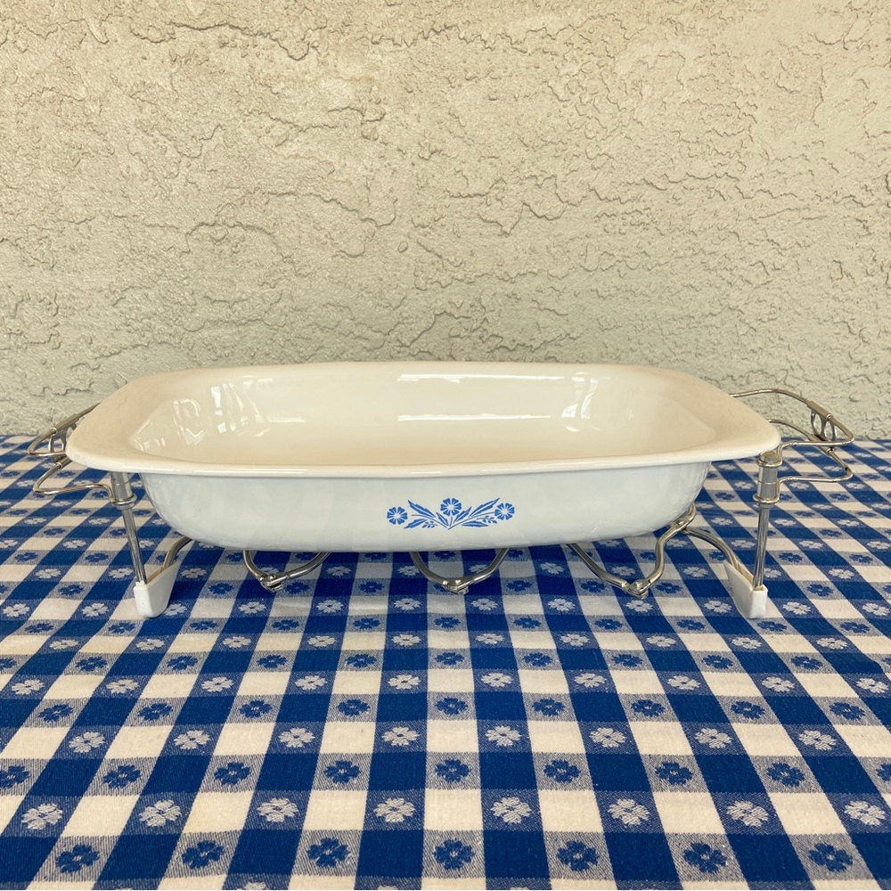 Vintage 60s Corning Ware Roaster (P-21) + Vintage Rosti Adjustable Serving Rack